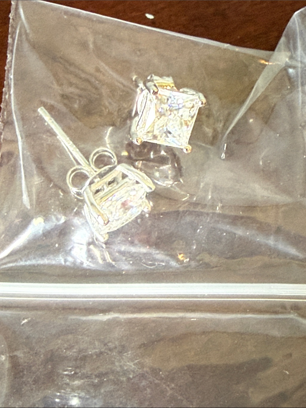 Square 2 Carat Moissanite Stud Earrings - In Real Silver
